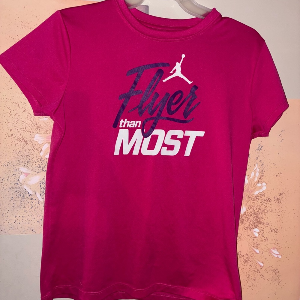 Pink Nike Jordan Graphic Tee with Logo